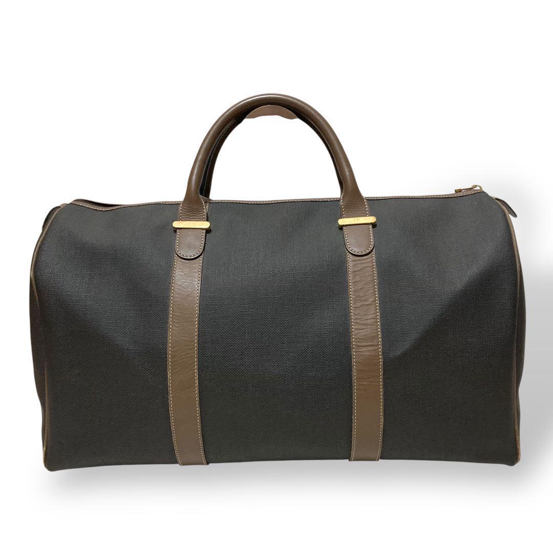 【美品】ダンヒル　ボストンバッグ　トラベル　PVC レザー　大容量　ヴィンテージ