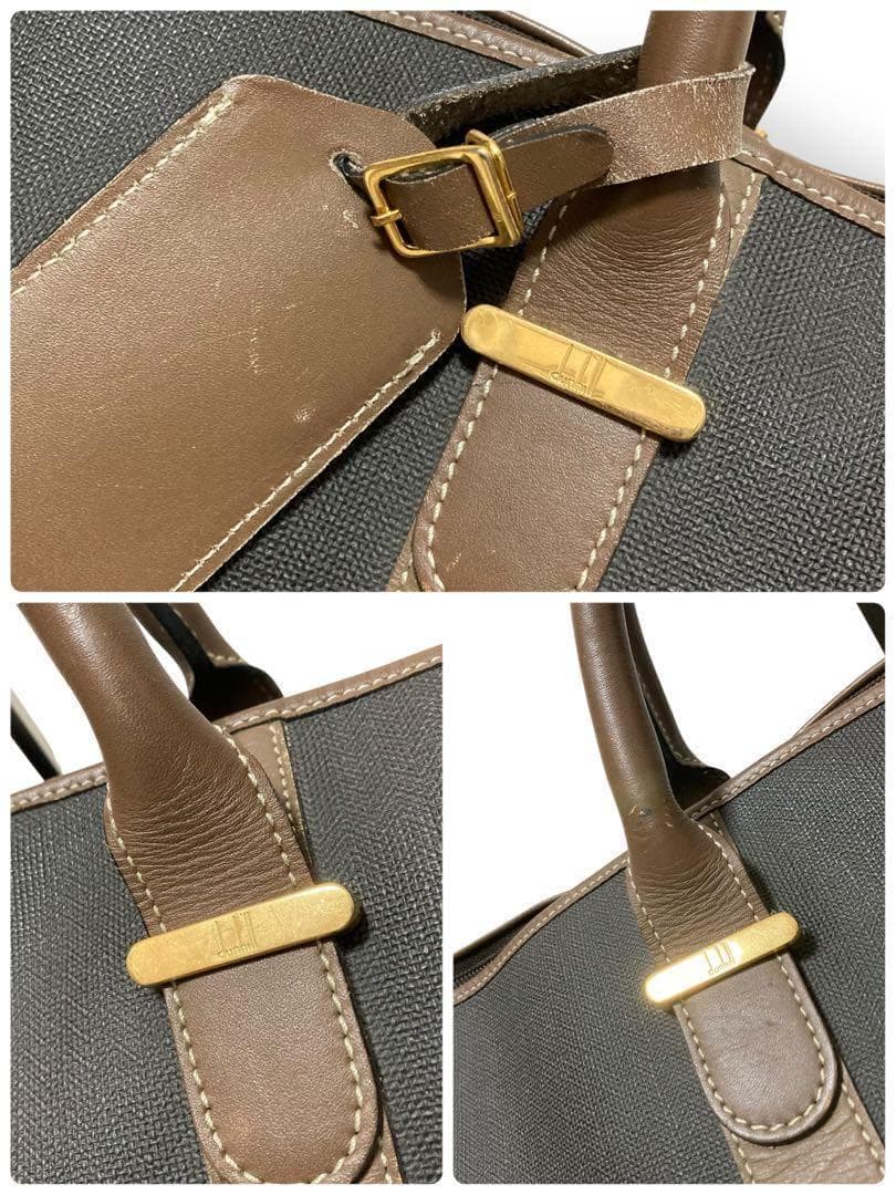 【美品】ダンヒル　ボストンバッグ　トラベル　PVC レザー　大容量　ヴィンテージ