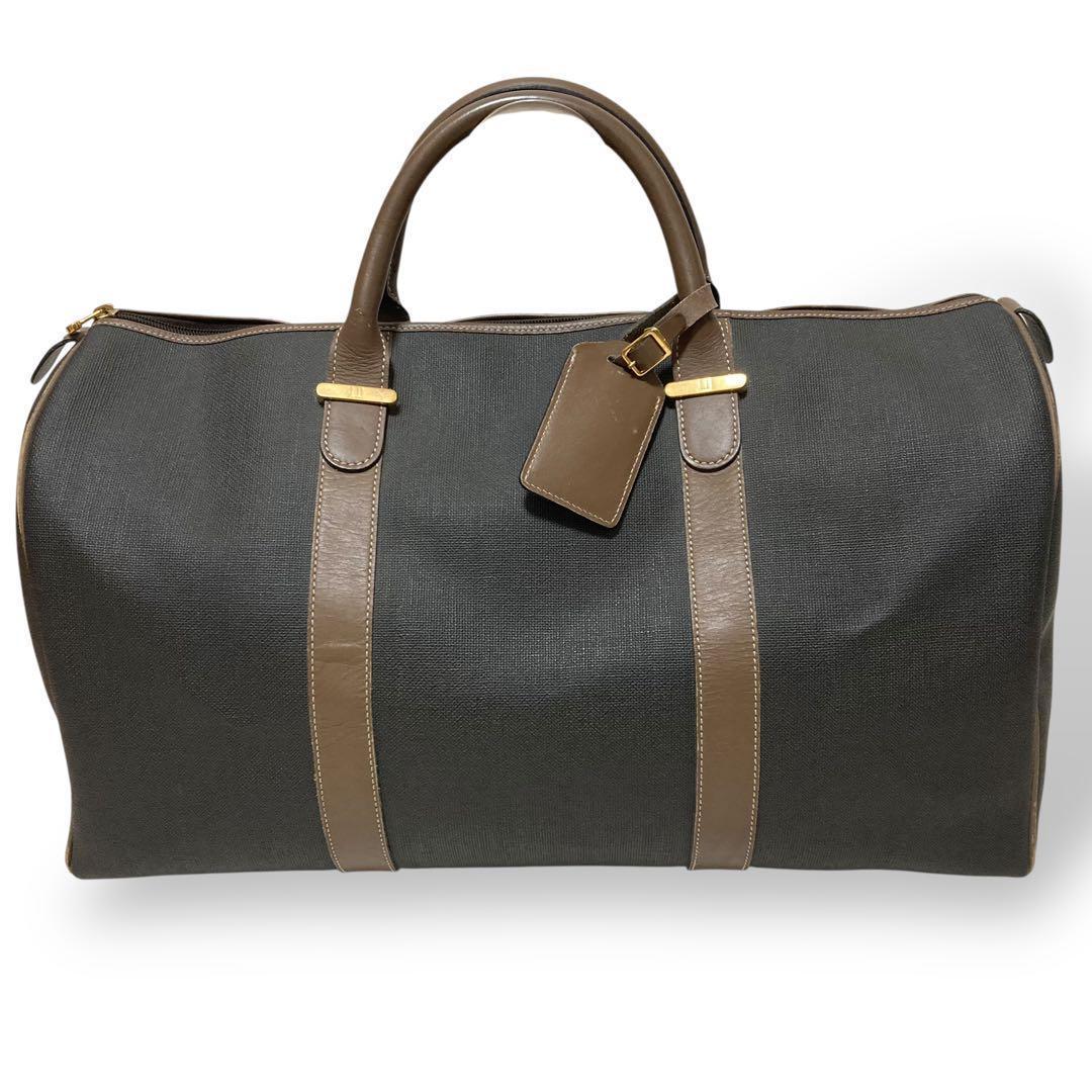 【美品】ダンヒル　ボストンバッグ　トラベル　PVC レザー　大容量　ヴィンテージ