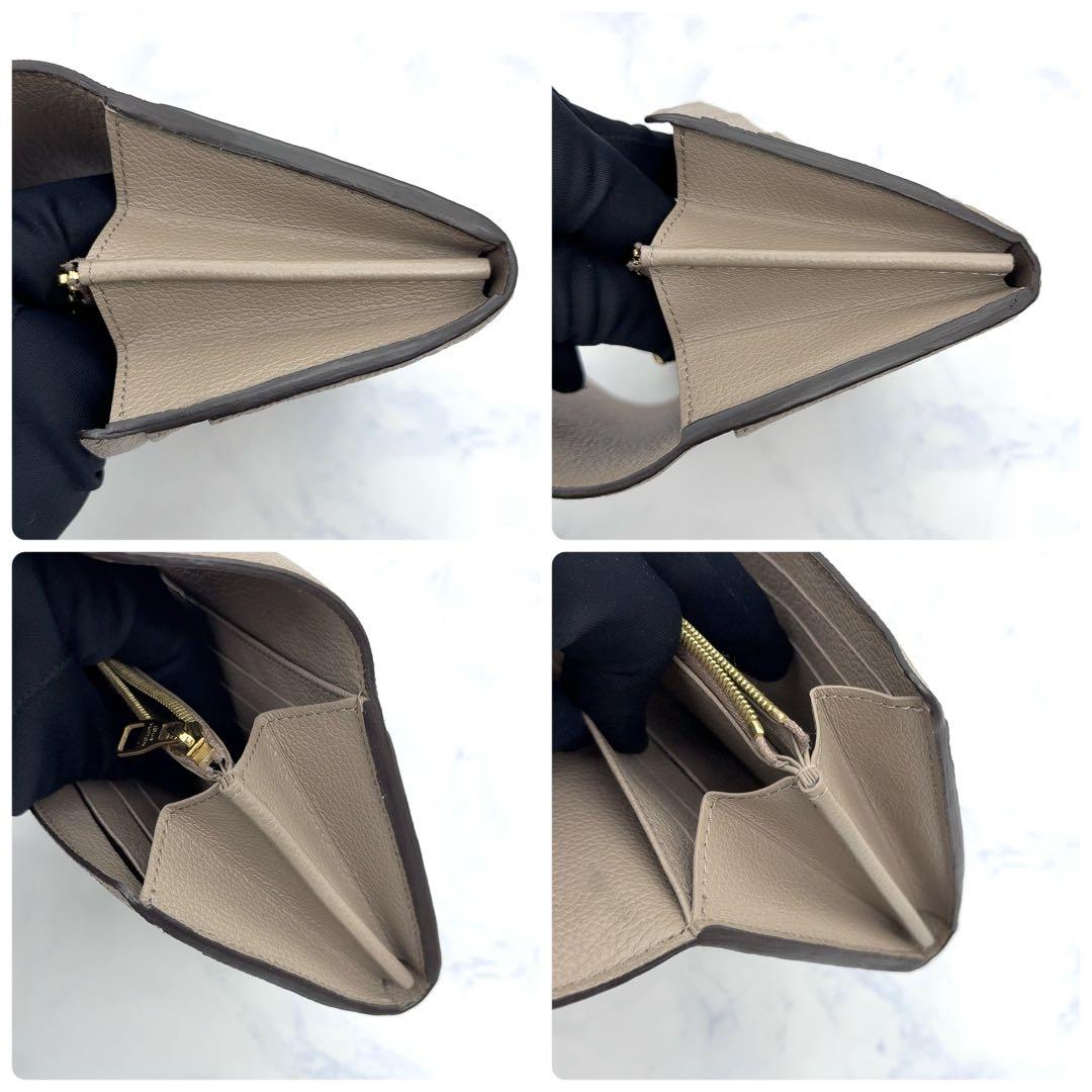 【新品級】ルイヴィトン アンプラント サラ トゥルトレール 長財布 ベージュ