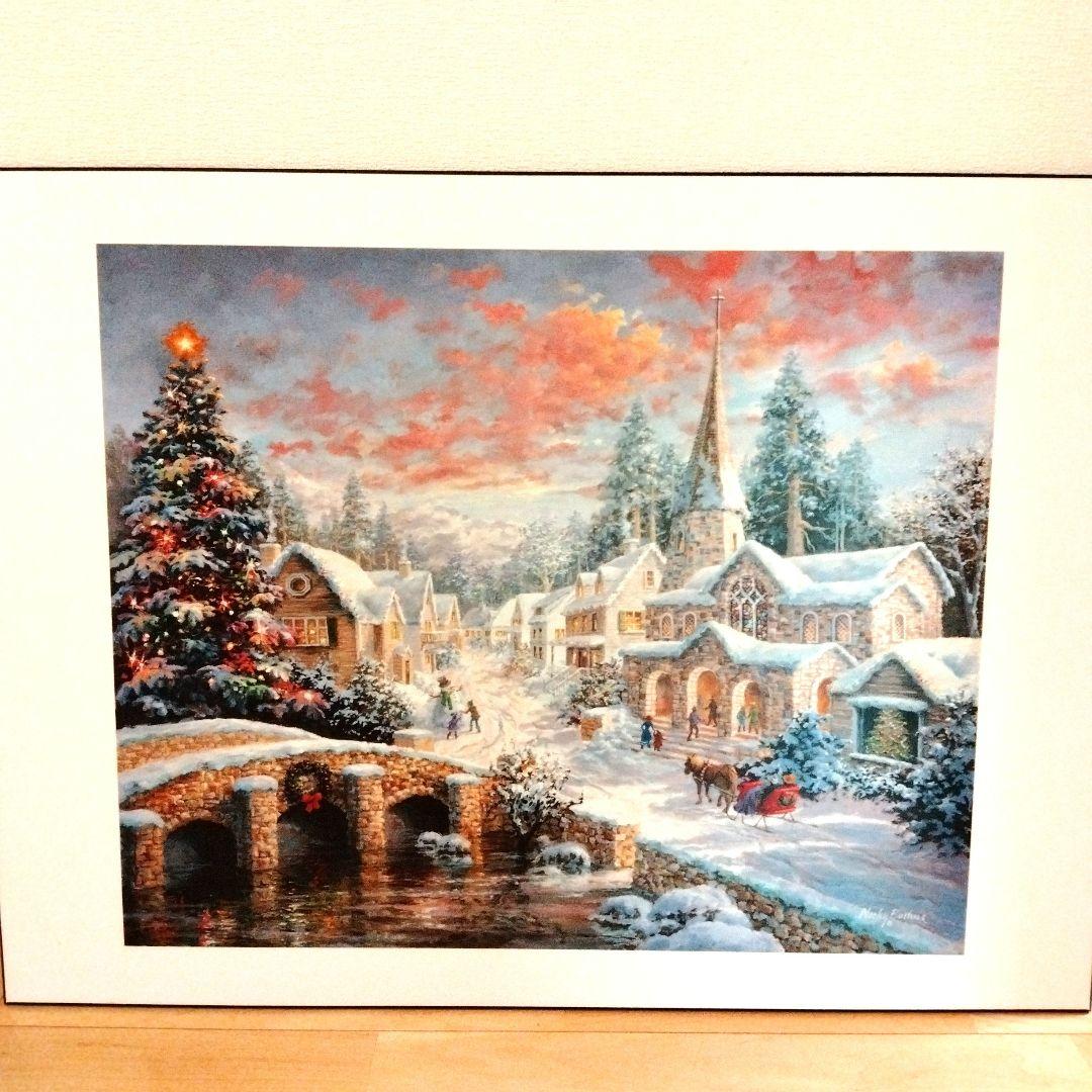 【アメリカで購入】クリスマスの風景画 サイズ81cm✕61cm