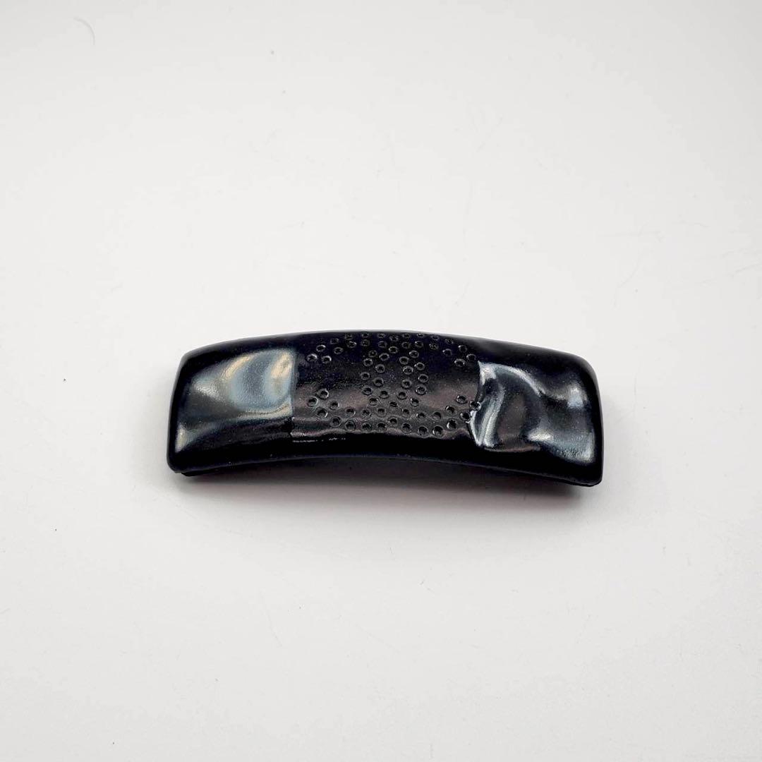 シャネル　バレッタ　ココマーク　パンチング　ヘアピン　アクセサリー　ブラック