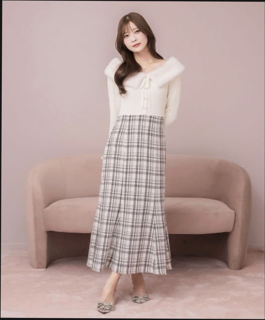 DOLCELICHE FURオフショルドッキングワンピース