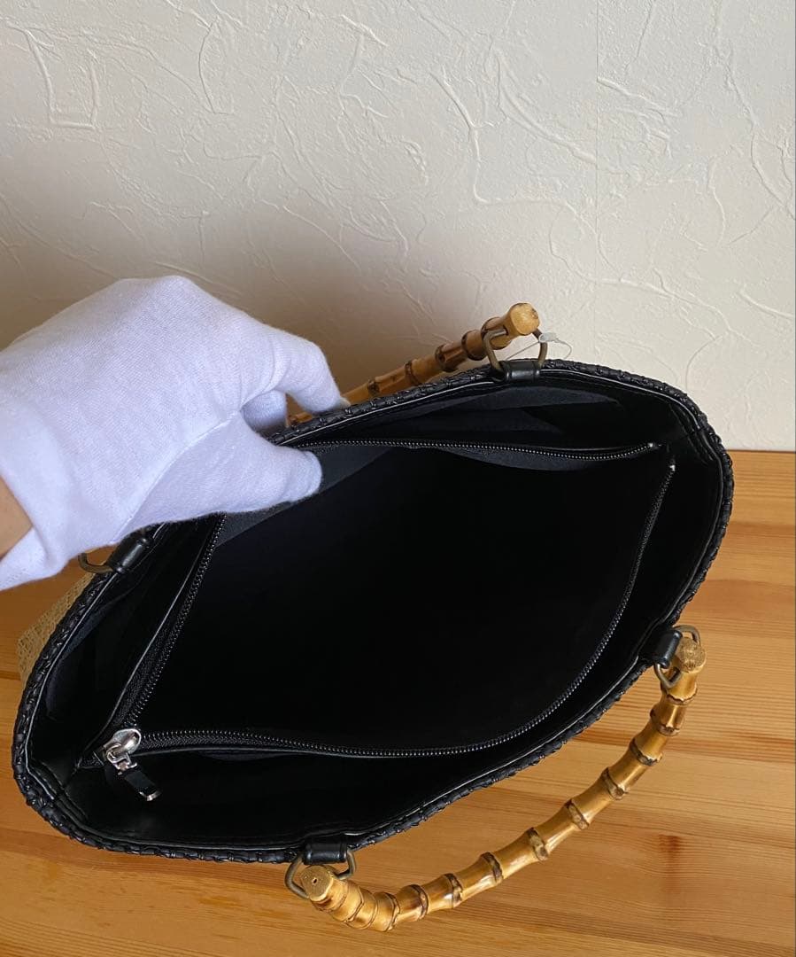 さくらさん専用です。【新品未使用】カゴ風バッグ　生成り×ブラック