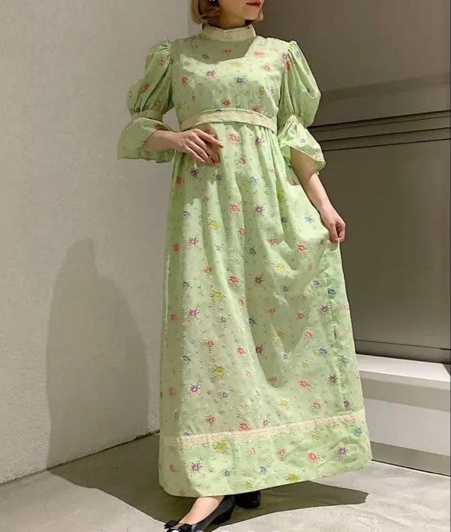 grimoire グリモワール 花柄パフスリーブワンピースドレス