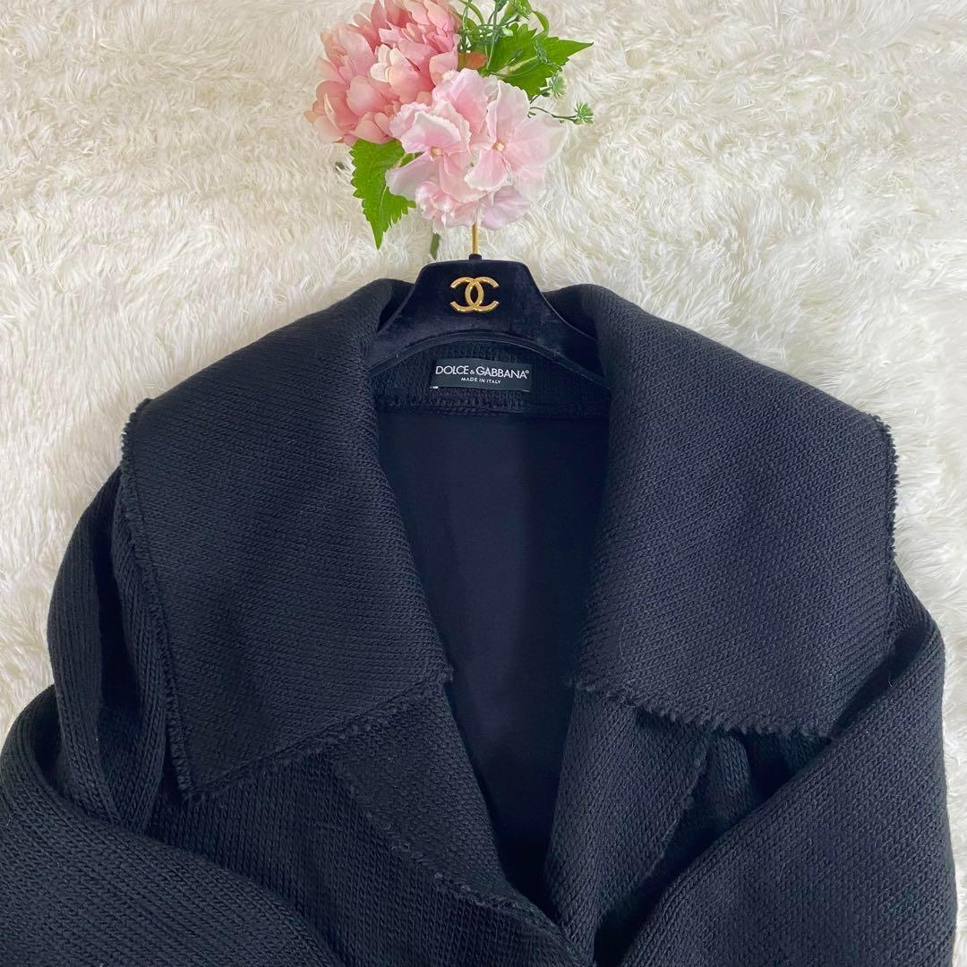 【極美品】ドルチェアンドガッパーナ ドルガバ ニットコート 大きな襟 イタリア製