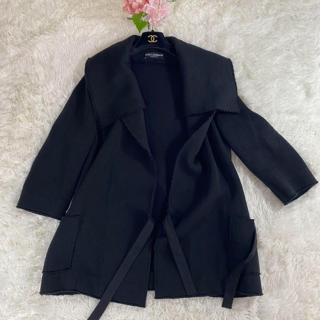 【極美品】ドルチェアンドガッパーナ ドルガバ ニットコート 大きな襟 イタリア製