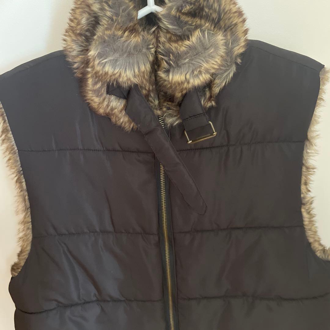 ACLENT 2WAYスタンドカラーファーベスト