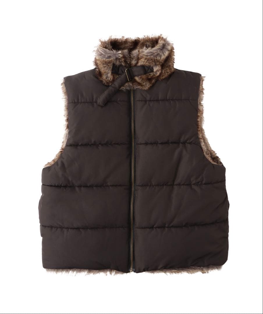 ACLENT 2WAYスタンドカラーファーベスト