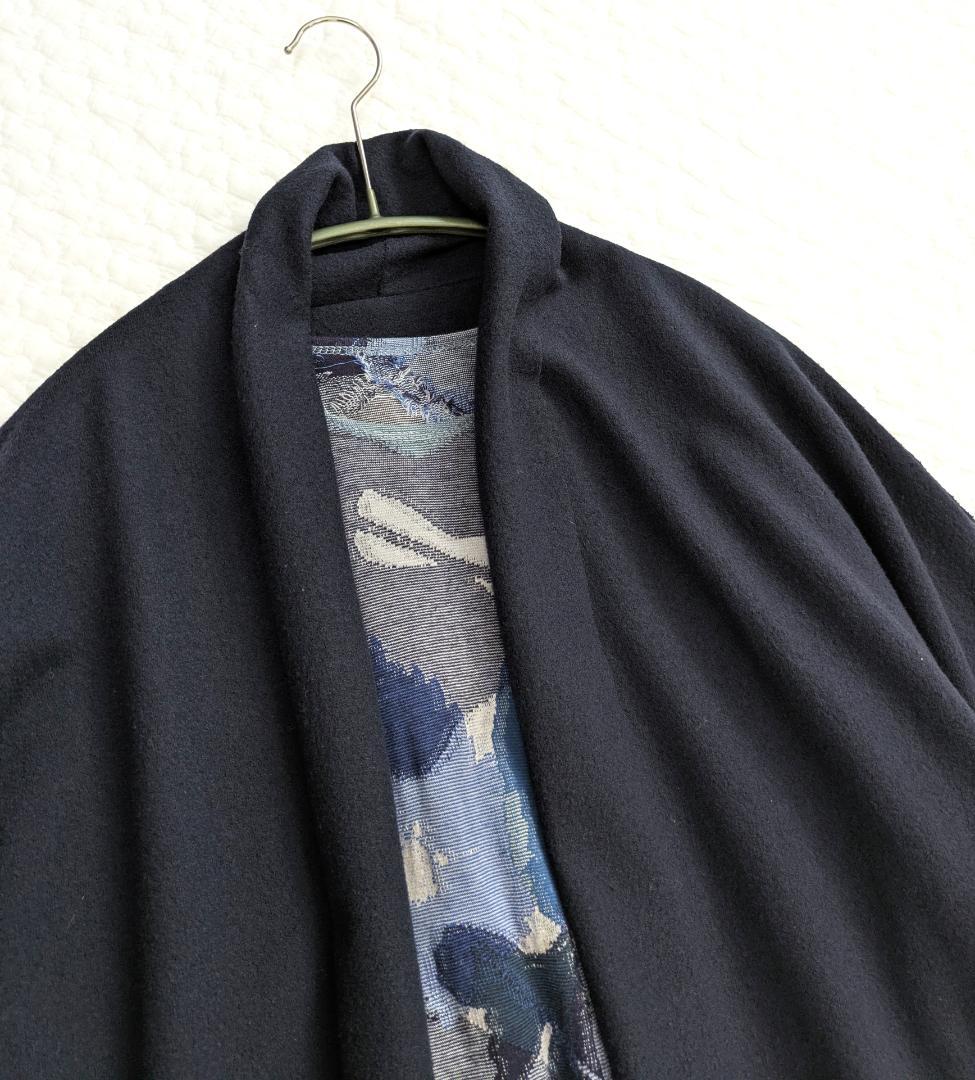 ヨーガンレール☆ラム圧縮ロングジャケット☆濃紺☆ドレープライン☆美品です