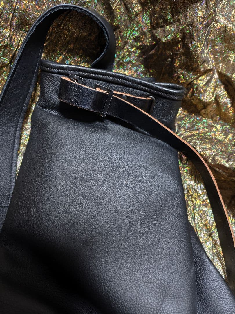 neon leather garment レザーランドリーバッグ