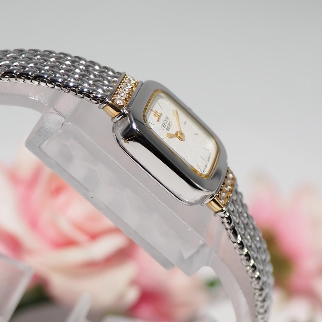 新同品 クレドール セイコー SEIKO スクエア ダイヤK18 腕時計 732