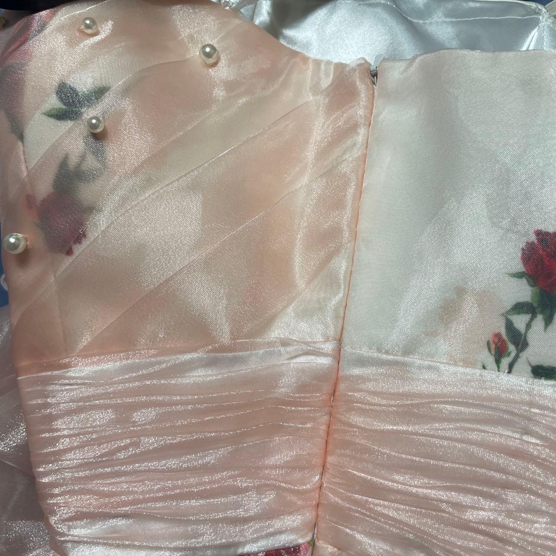 花柄ドレスパニエ付、編み上げ、新品未使用