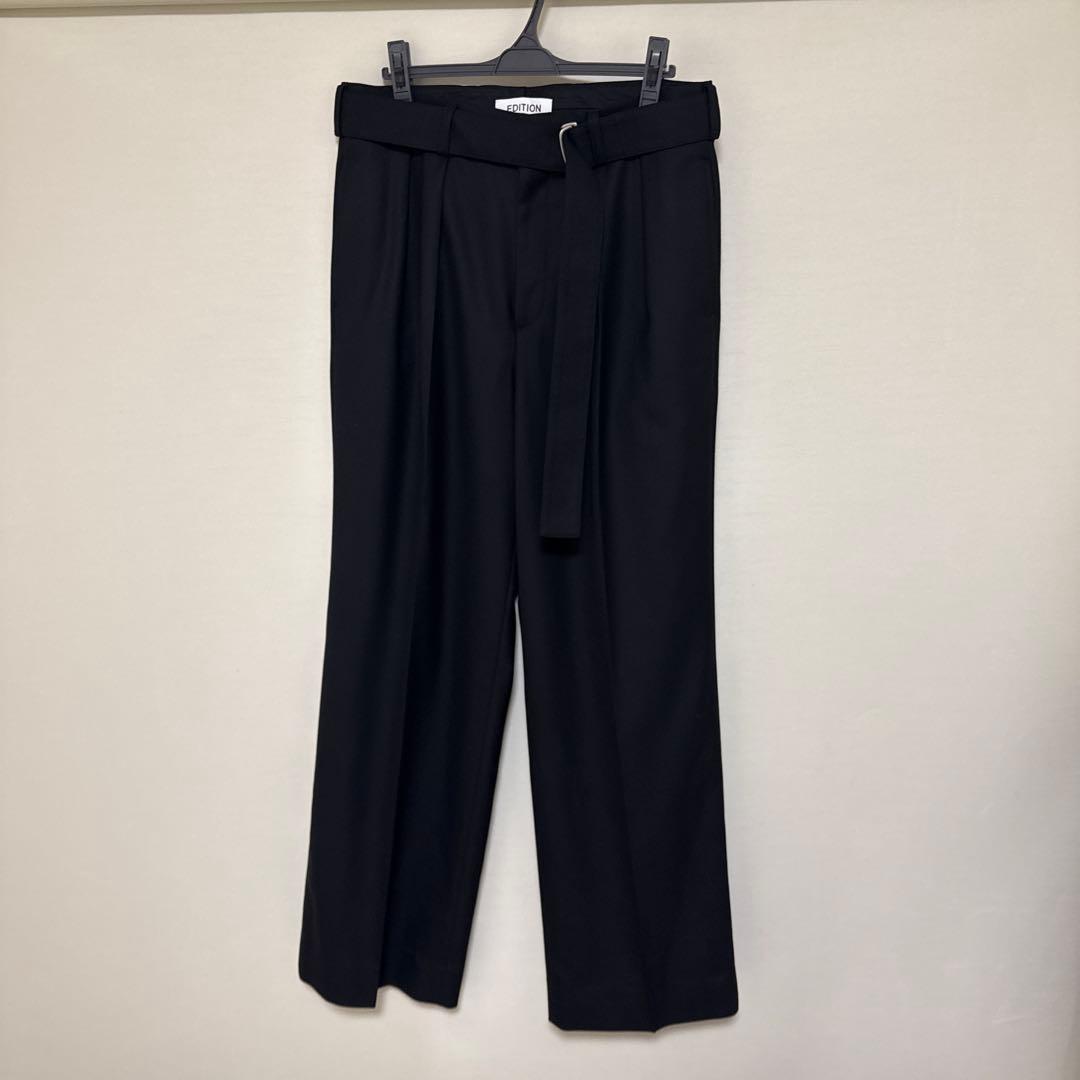 【新品未使用】EDITIONMEN Super160'sウールギャバベルトパンツ
