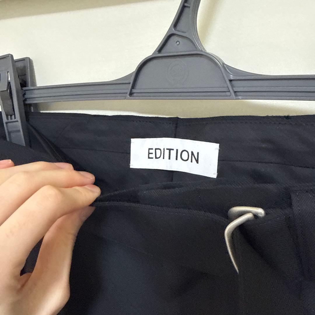 【新品未使用】EDITIONMEN Super160'sウールギャバベルトパンツ