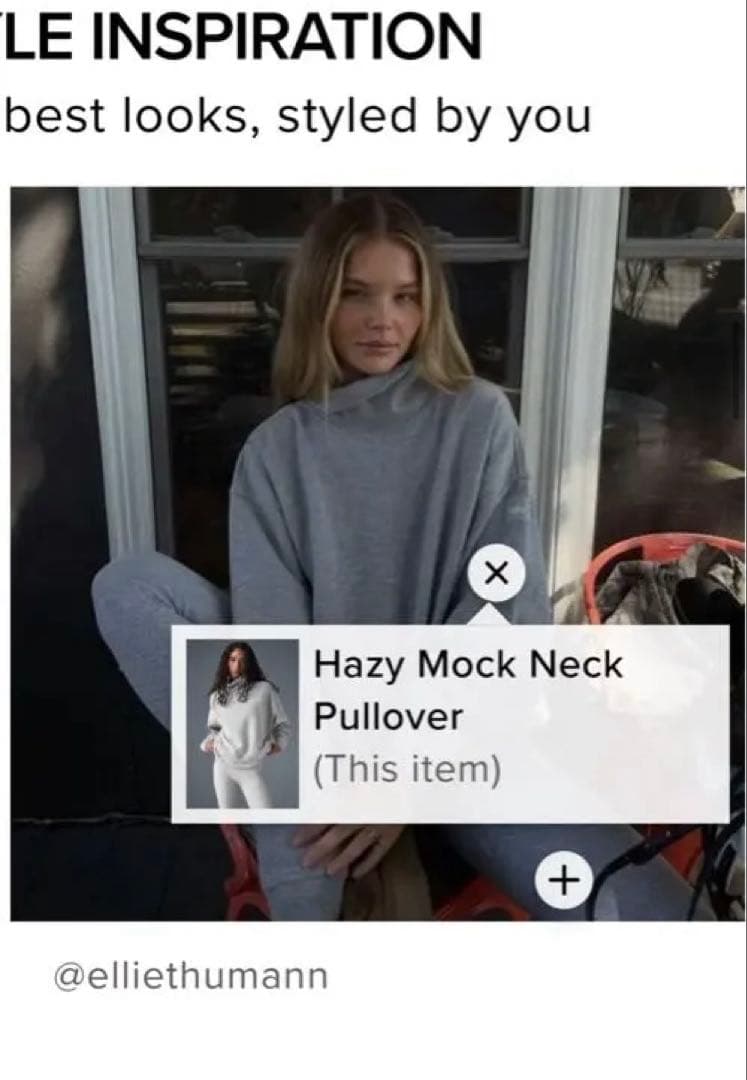 ヘイジー モックネック プルオーバー グレー Mサイズ