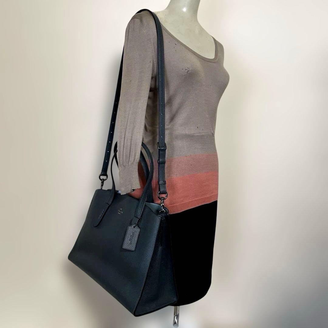 COACH‼️未使用状態(^^)ブルーグレー2WAYトートバッグ‼️