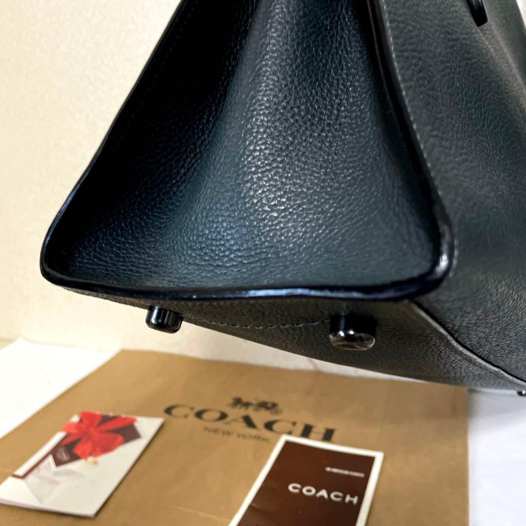 COACH‼️未使用状態(^^)ブルーグレー2WAYトートバッグ‼️