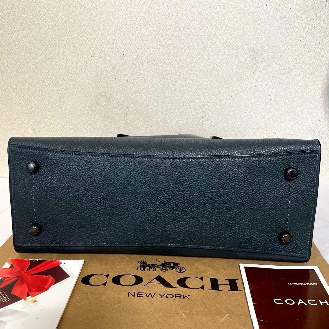 COACH‼️未使用状態(^^)ブルーグレー2WAYトートバッグ‼️