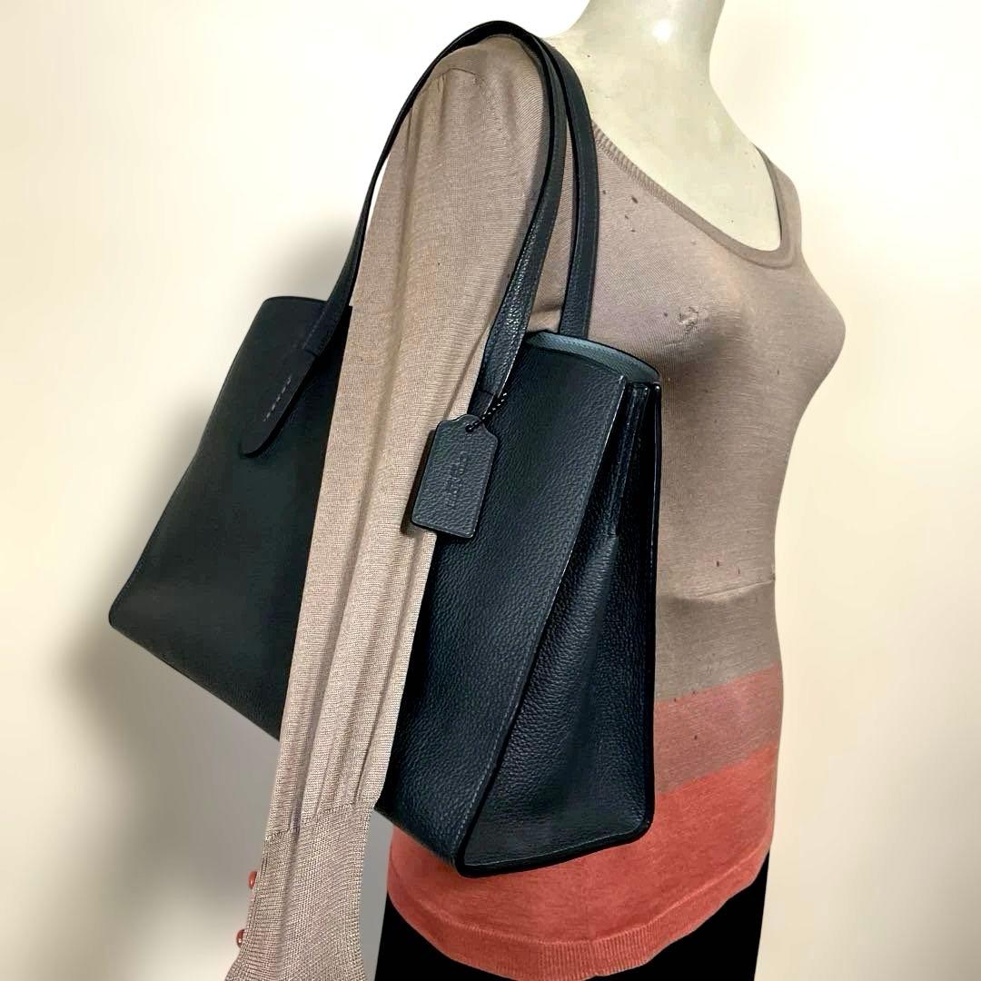 COACH‼️未使用状態(^^)ブルーグレー2WAYトートバッグ‼️