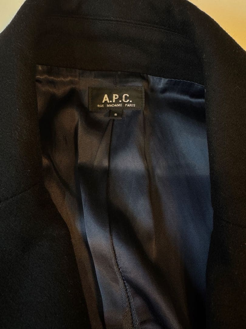 A.P.C. メンズ ウールダブル ピーコート サイズS／ブラック