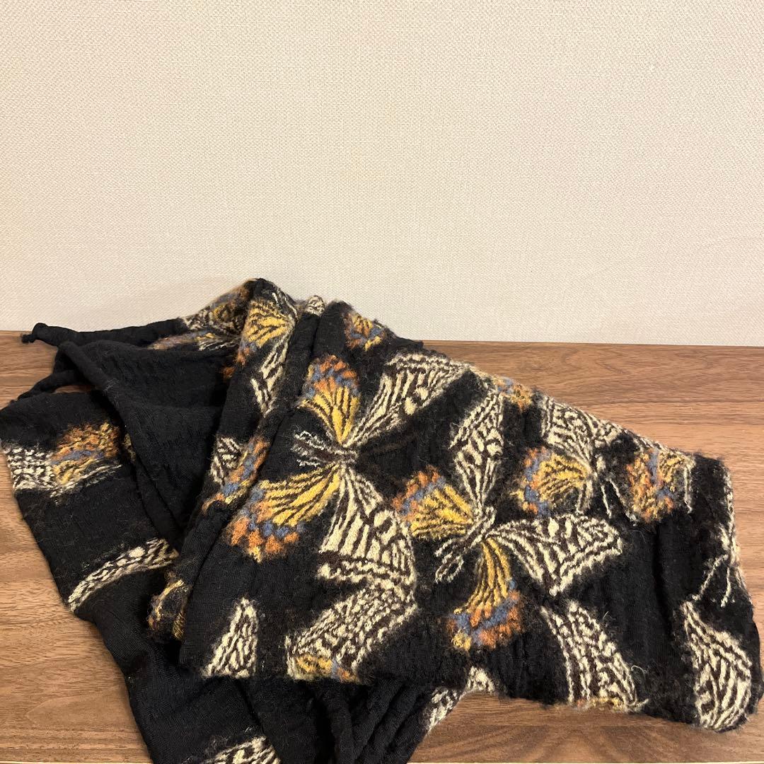 クリーニング済★キャピタル　KAPITAL 縮絨マフラー　バタフライ　幅40㌢