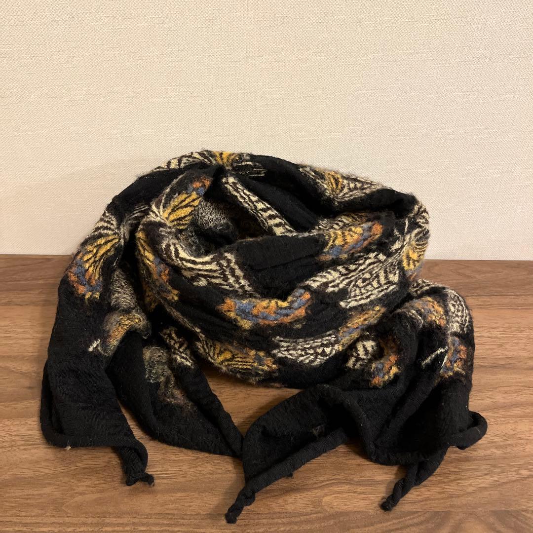 クリーニング済★キャピタル　KAPITAL 縮絨マフラー　バタフライ　幅40㌢