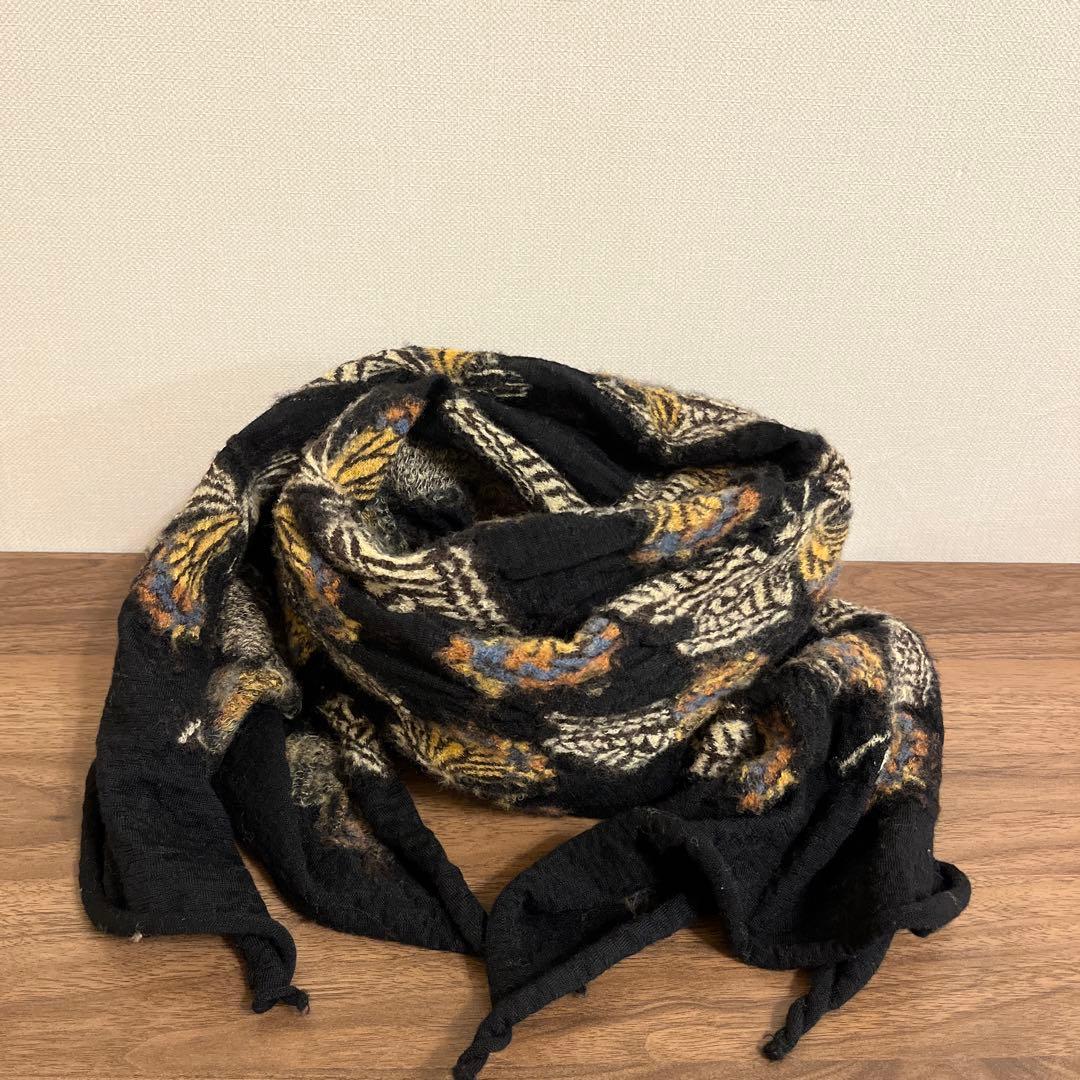 クリーニング済★キャピタル　KAPITAL 縮絨マフラー　バタフライ　幅40㌢