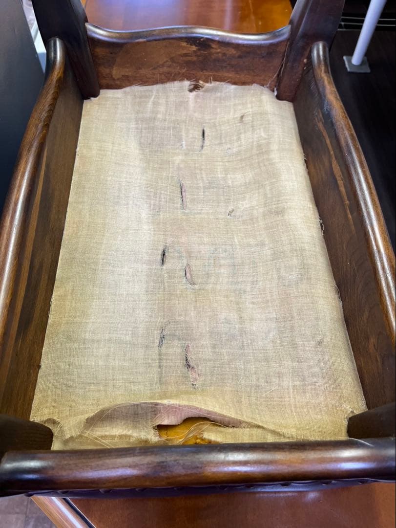 高級家具 スツール チェア 猫脚 木製 革張 イタリア アンティーク レトロ