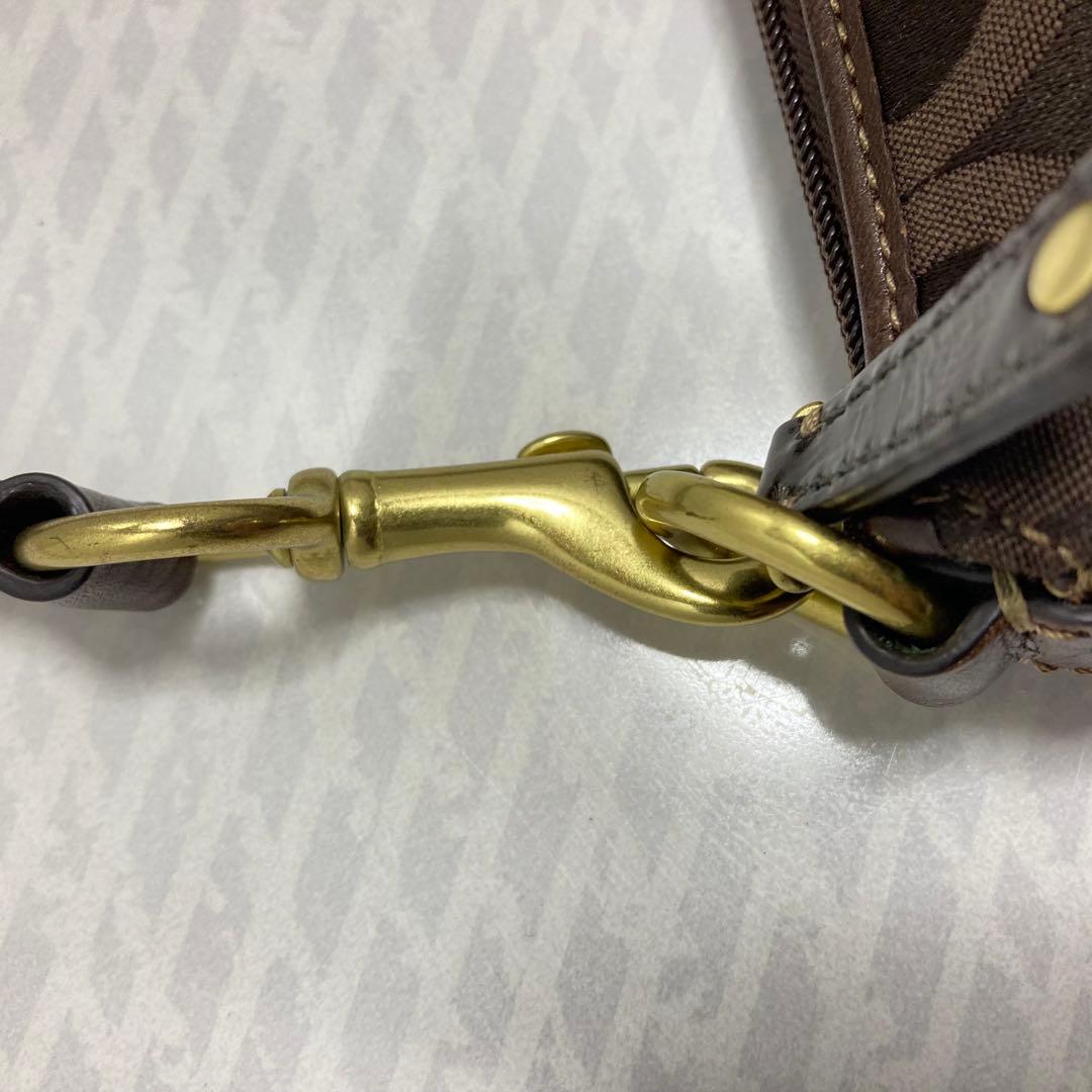 コーチ　COACH アクセサリーポーチ　オプアート ダークブラウン　y2k