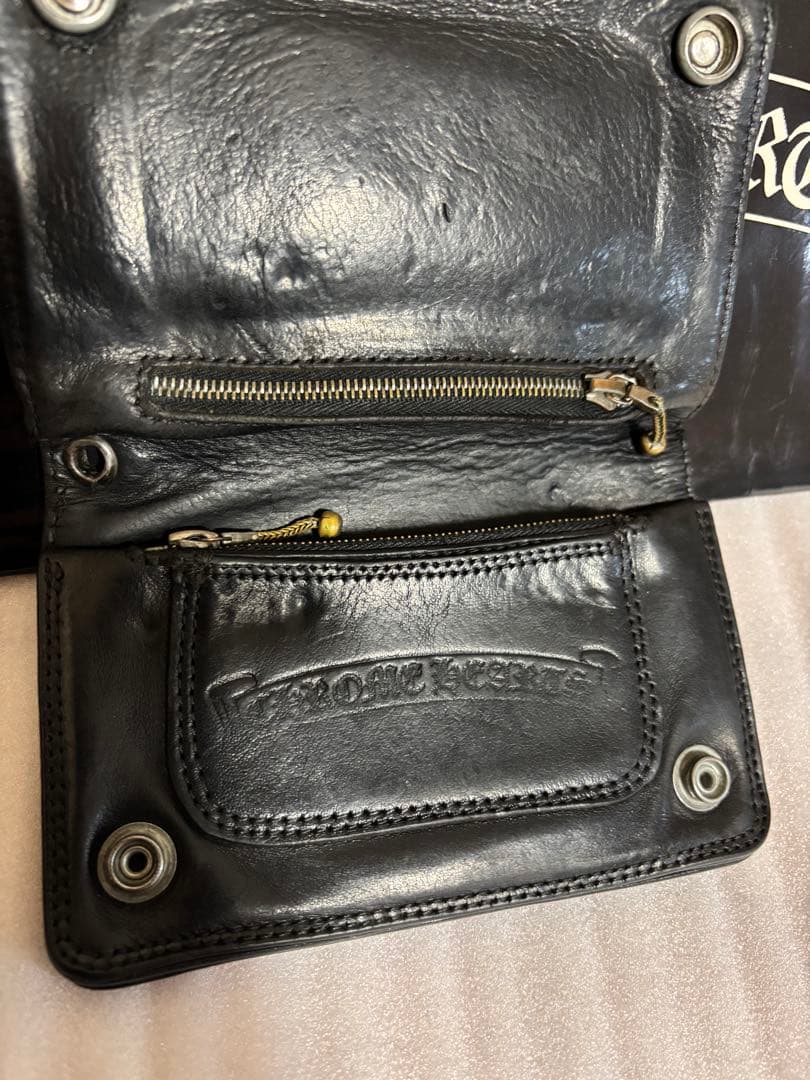 【確実正規品】クロムハーツ2zip フローラルボタン　ウォレット　財布　レザー