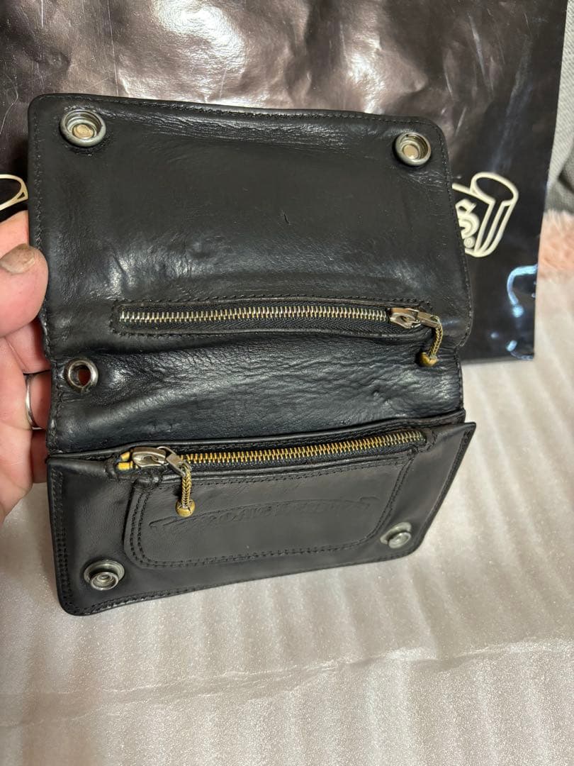 【確実正規品】クロムハーツ2zip フローラルボタン　ウォレット　財布　レザー