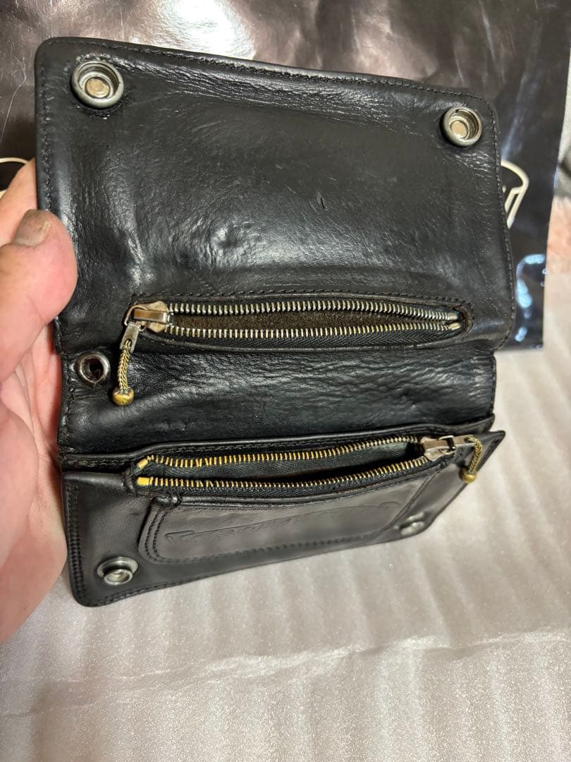 【確実正規品】クロムハーツ2zip フローラルボタン　ウォレット　財布　レザー