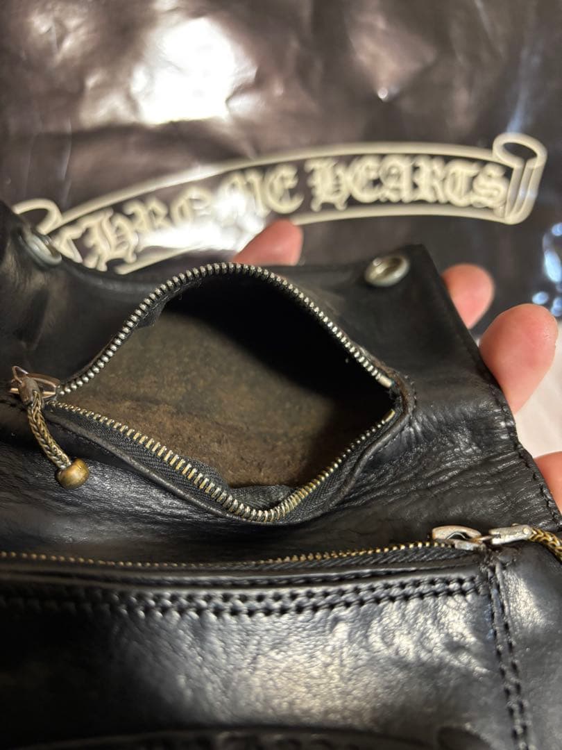 【確実正規品】クロムハーツ2zip フローラルボタン　ウォレット　財布　レザー