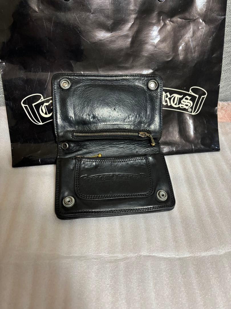 【確実正規品】クロムハーツ2zip フローラルボタン　ウォレット　財布　レザー