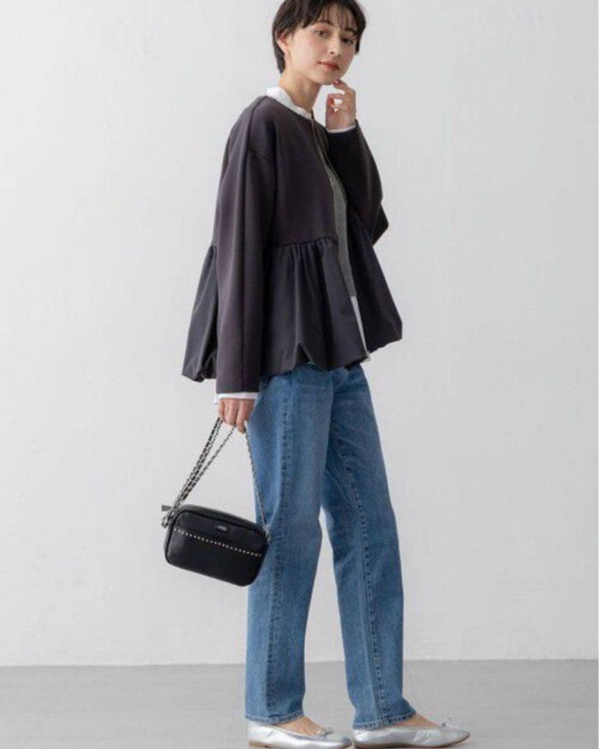 23区　コットンエアーバルーン　ライトアウター　グレー　サイズL