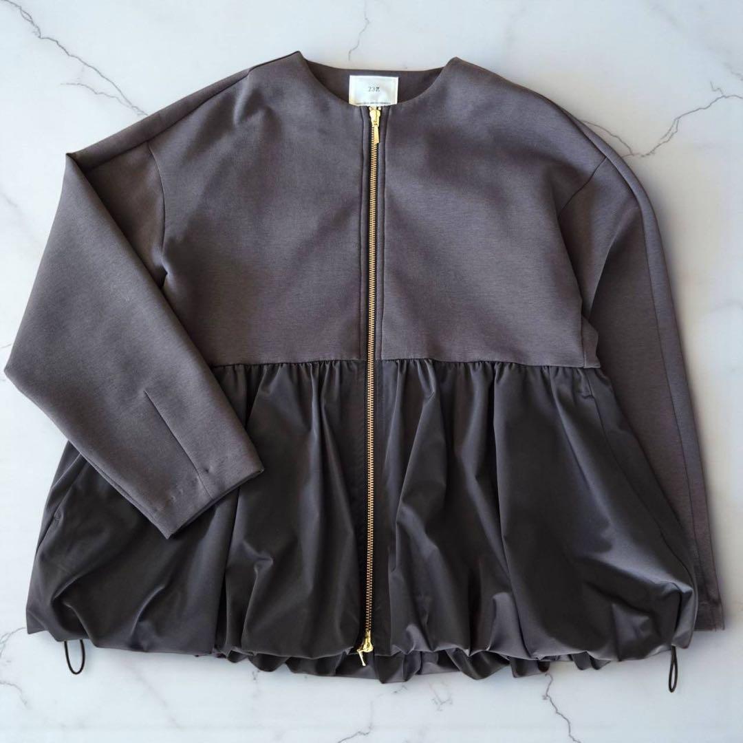 23区　コットンエアーバルーン　ライトアウター　グレー　サイズL