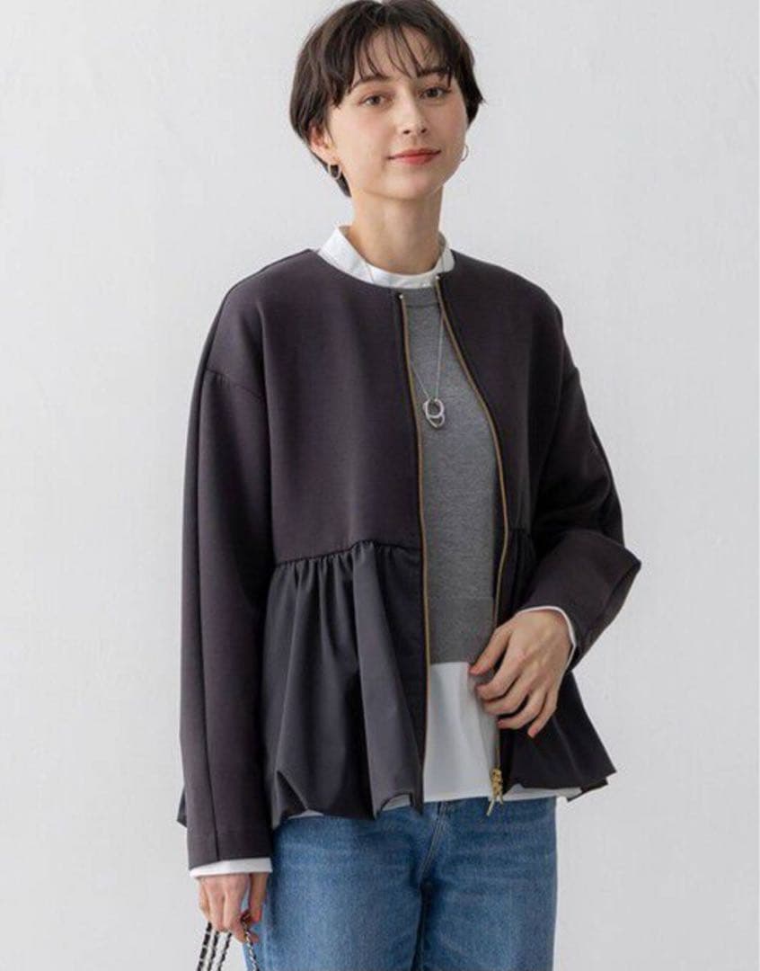 23区　コットンエアーバルーン　ライトアウター　グレー　サイズL