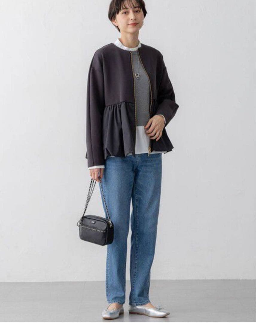 23区　コットンエアーバルーン　ライトアウター　グレー　サイズL