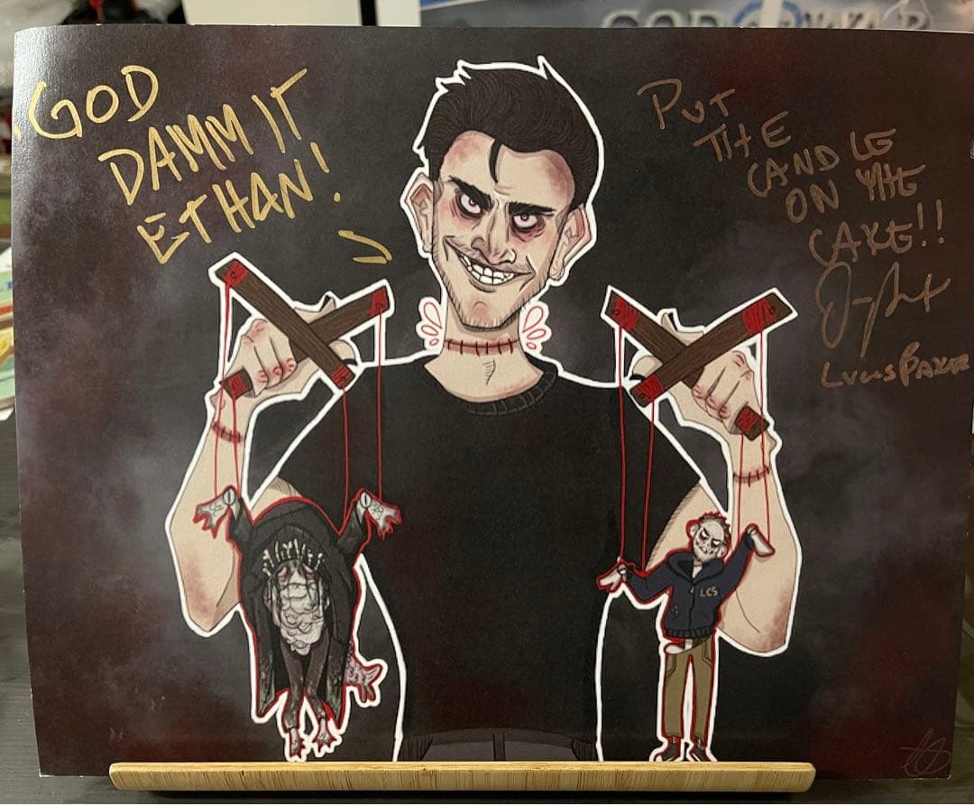 値下げ中:バイオハザード　声優ジェシー・ピメンテル直筆サイン入り本人のイラスト絵