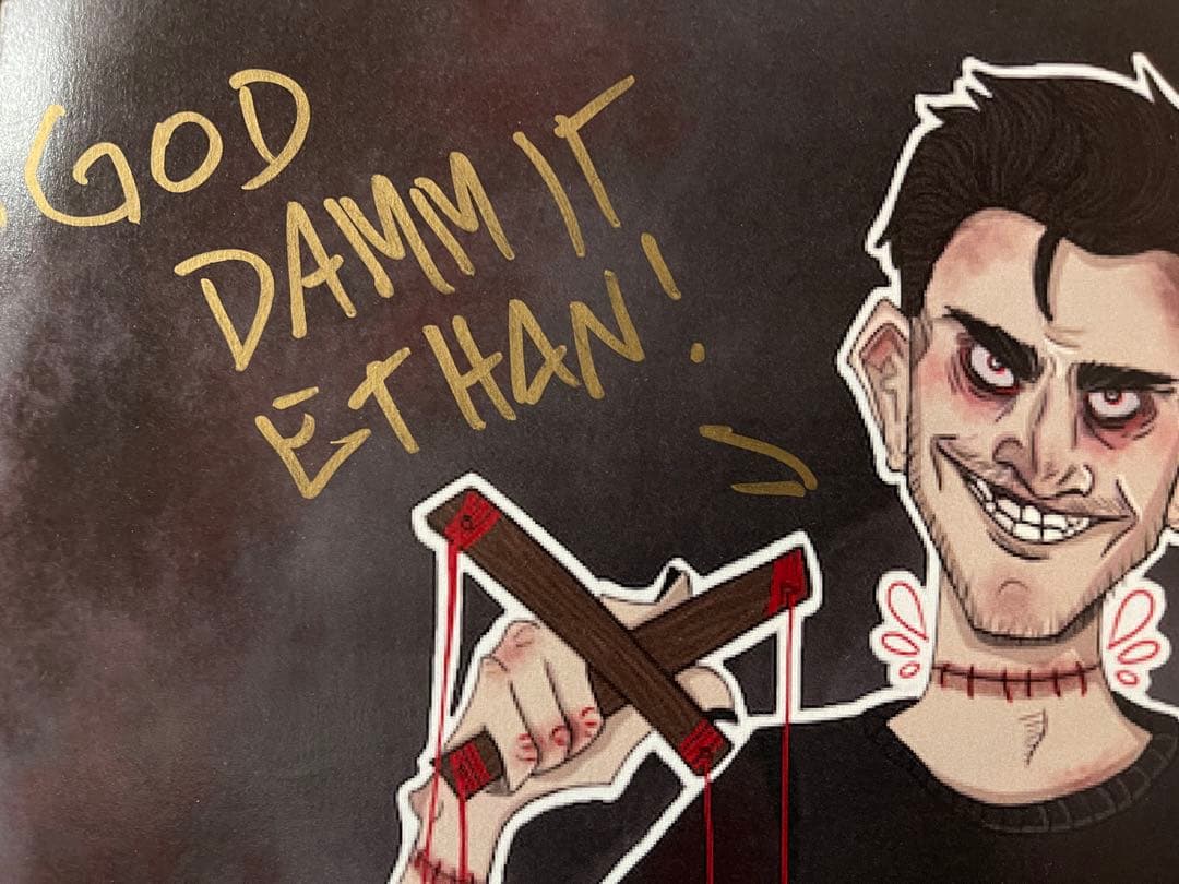 値下げ中:バイオハザード　声優ジェシー・ピメンテル直筆サイン入り本人のイラスト絵