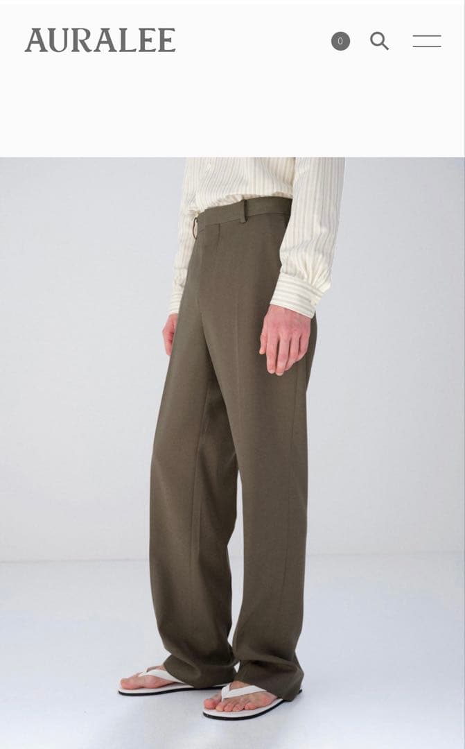 パンツ AURALEELIGHT WOOL MAX GABARDINE SLACKS