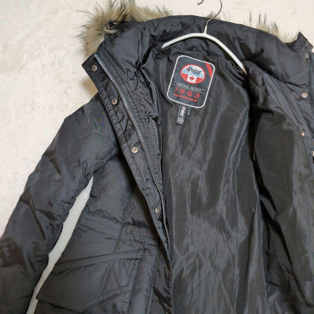 Pajar  ダウン　ブラック ロングコート ファー付き　高級