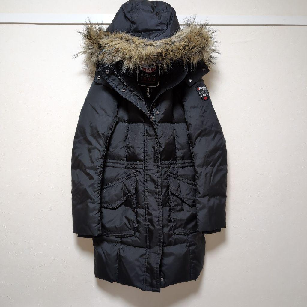 Pajar  ダウン　ブラック ロングコート ファー付き　高級