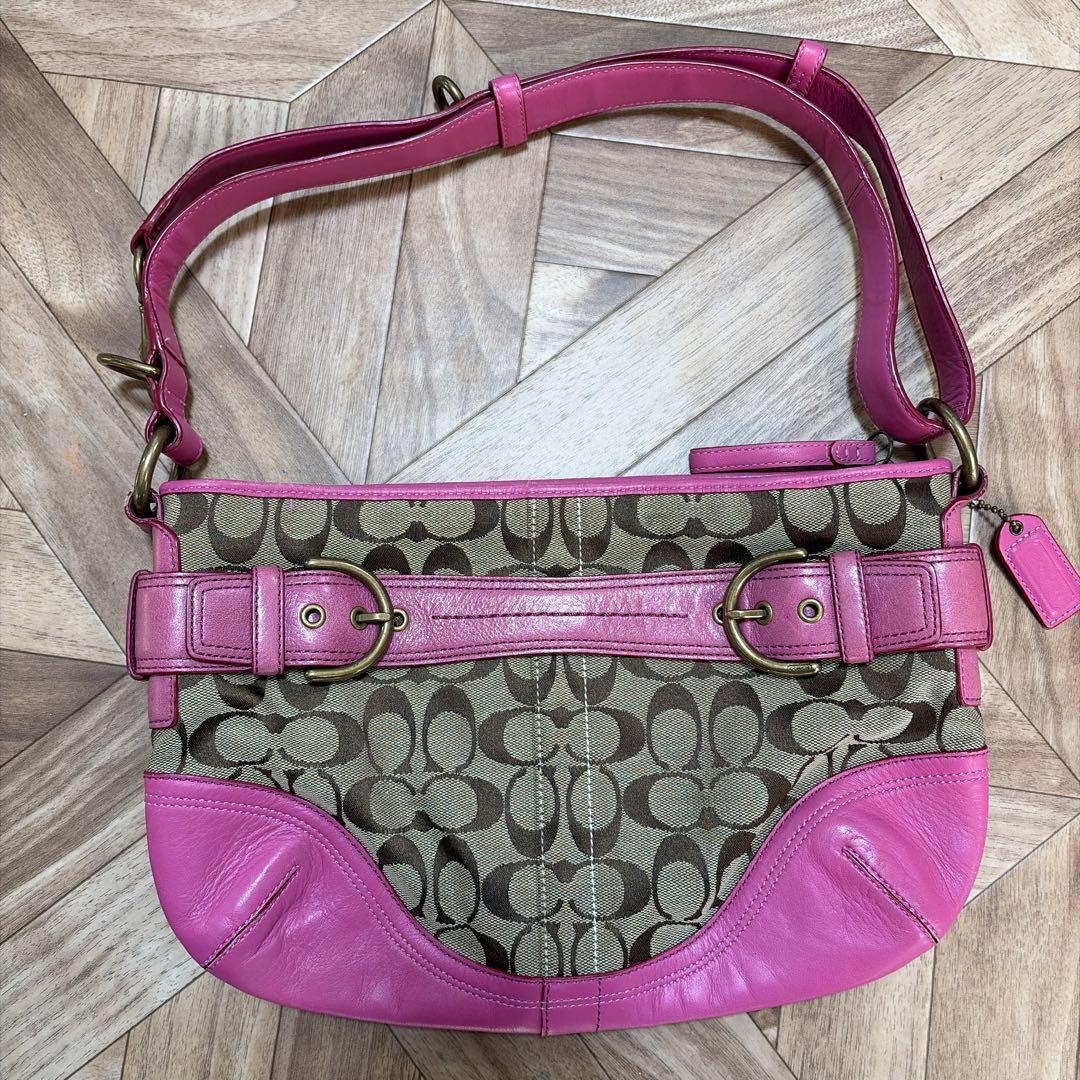 みーゆーCOACH コーチ ショルダーバッグ シグネチャー F07077