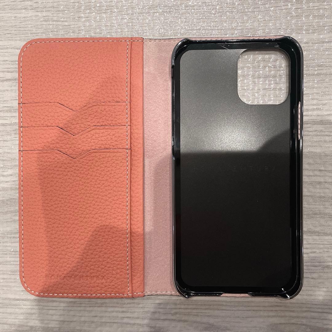 ボナベンチュラ　手帳型　iPhone12 12Proケース エトープ　コーラル