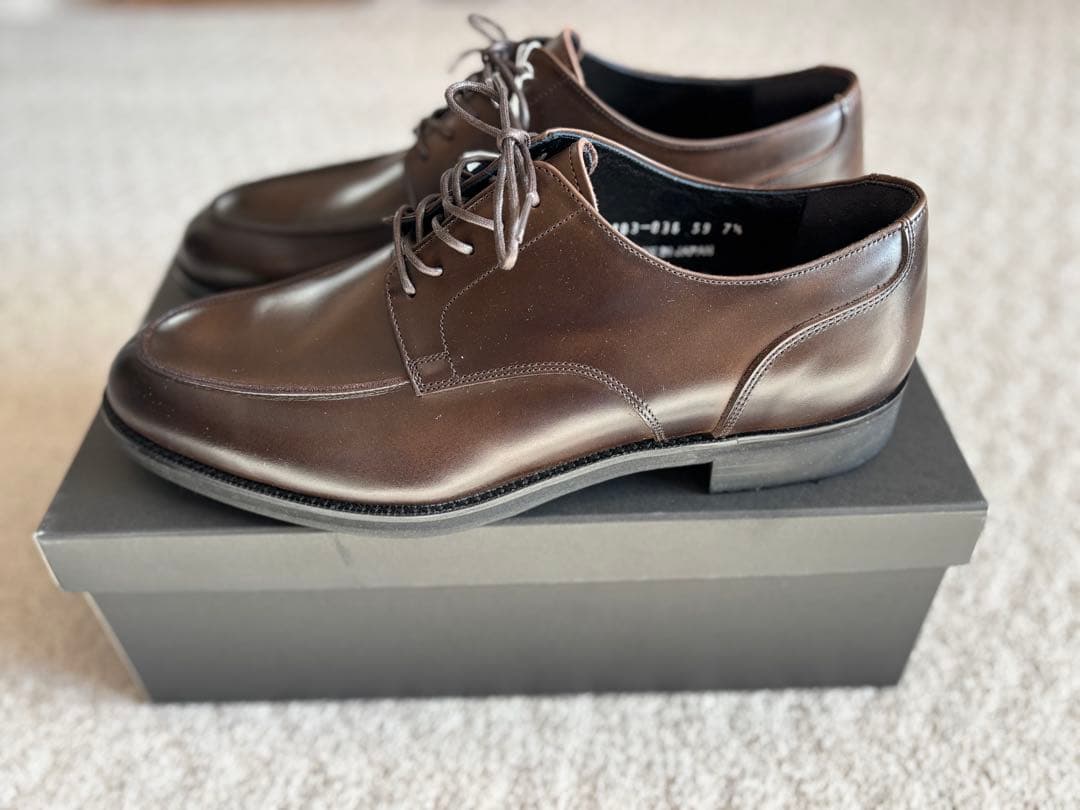 【新品】三陽山長　柔三　Uチップ　ブラウン25.5㎝　日本製