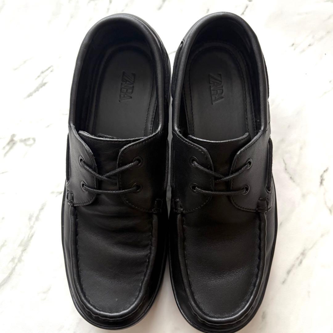 【美品】ZARA×Vibram レザー厚底シューズ