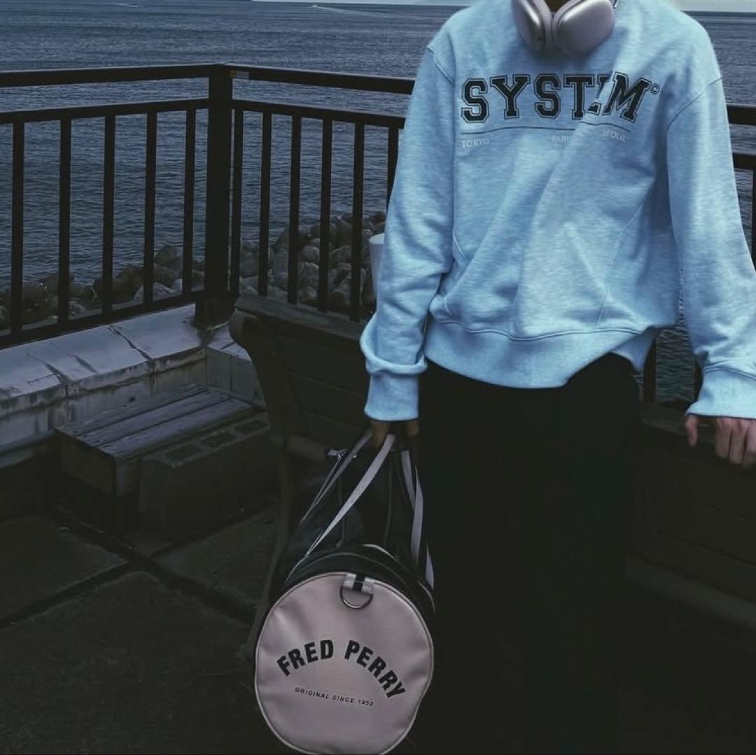 FRED PERRY ボストンバッグ アイボリー ネイビー