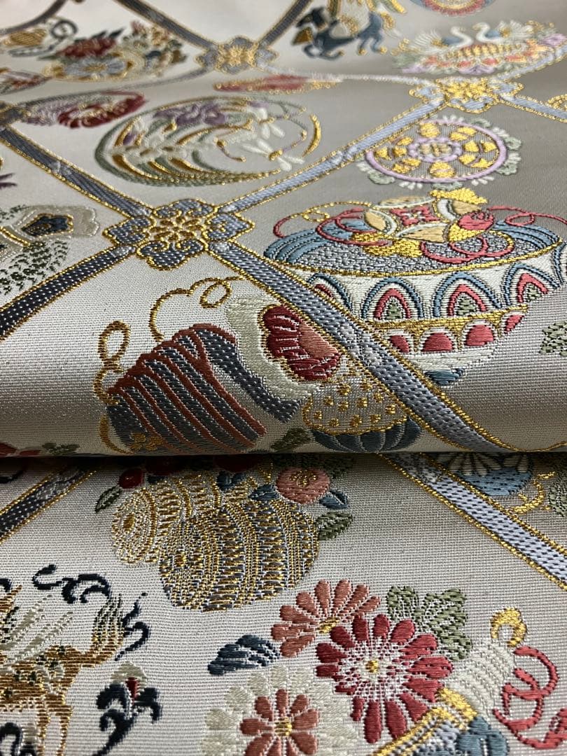 専用です　お仕立て上がり名古屋帯　新品未使用品　正絹　西陣織　No.350